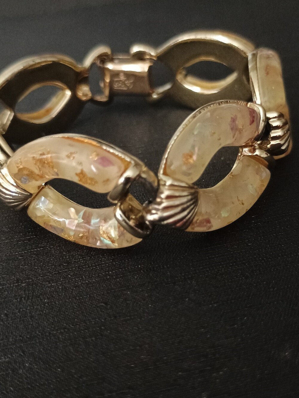 Vintage  Coro Pegasus Yellow Confetti Bracelet 1950's